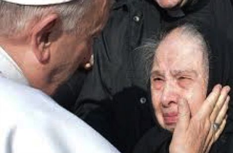Pope Francis with elderly lady